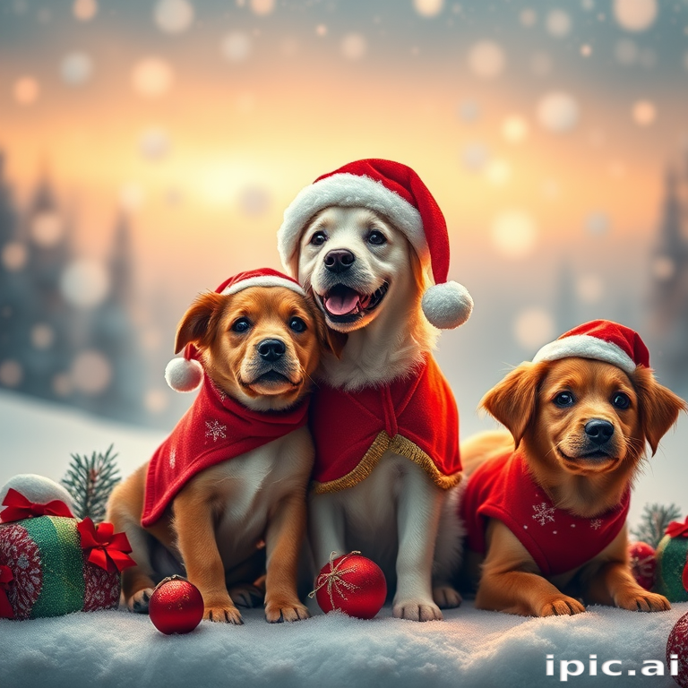 christmas dogs wallpaper