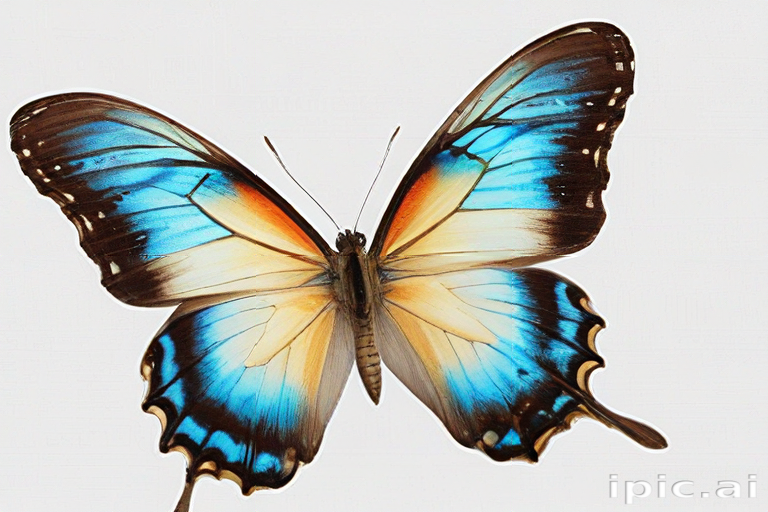Stunning Blue Butterfly Displaying Vibrant Colors Against a Clean ...
