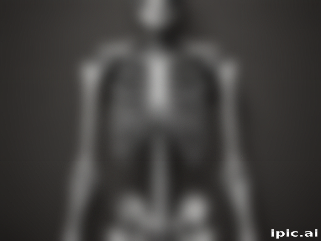 An Artistic Representation of the Human Skeleton Against a Dark Background
