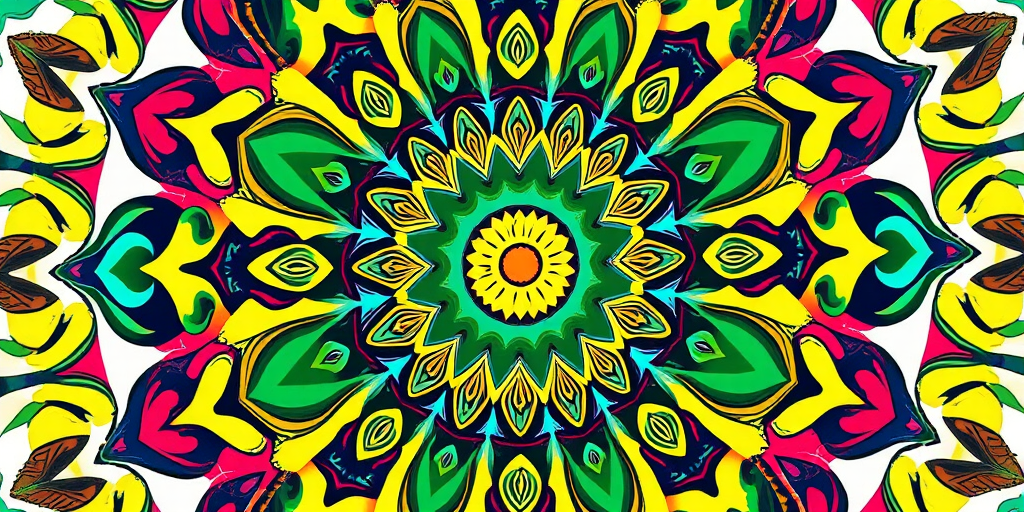 Create a vibrant mandala design with intricate patterns and vivid colors, using a Canon EOS R5 camera, 50mm lens, f/8 aperture, ISO 100, with a top-down view and high dynamic range imaging for enhanced detail and clarity.