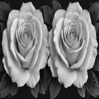 roses clipart black and white