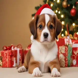 cute christmas dog wallpaper