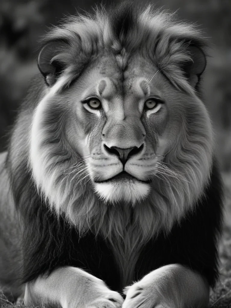 lion black and white pictures