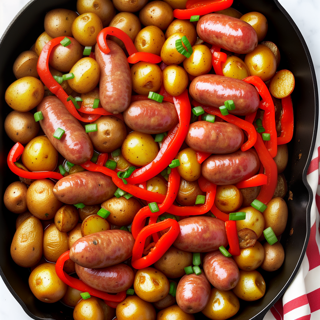 sausage peppers onions and potatoes
