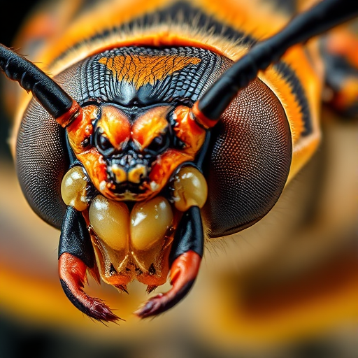 Create a highly detailed, close-up illustration of an insect with visible internal anatomy, using a macro lens, aperture set to f/2.8 for depth of field, ISO 100 for minimal noise, and bright, even lighting to enhance clarity and color contrast.