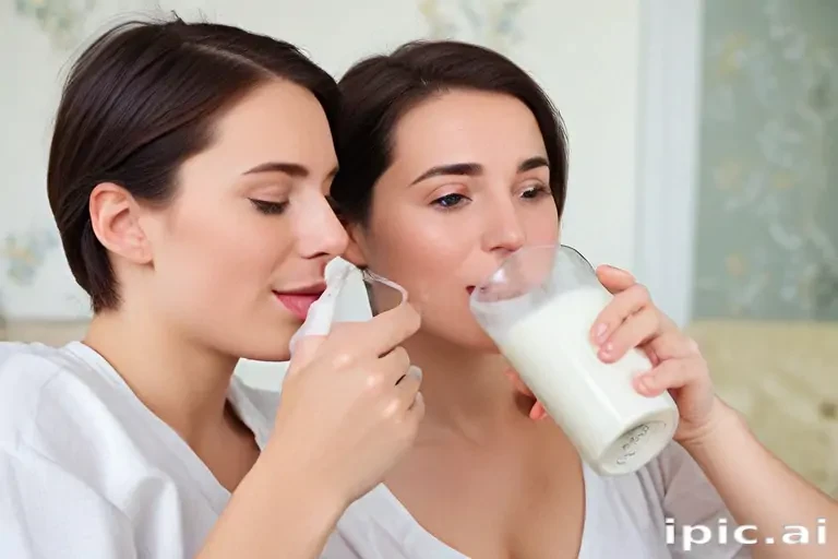 lesbians drinking milk
