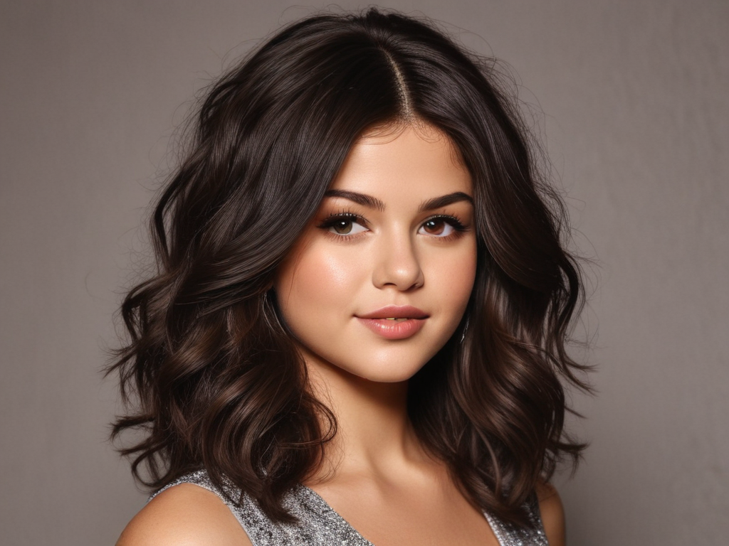 selena gomez with wavy hair