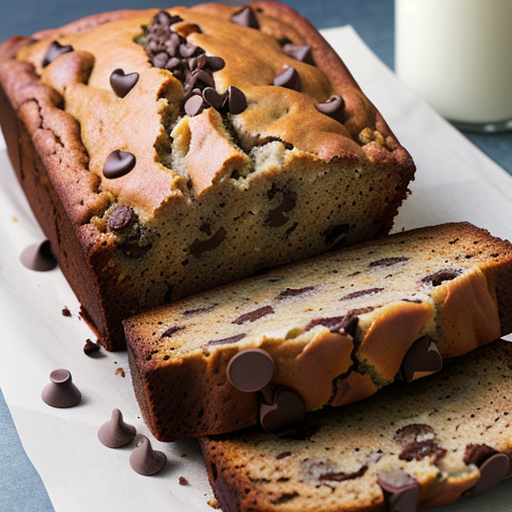 banana bread with chocolate chips and walnuts