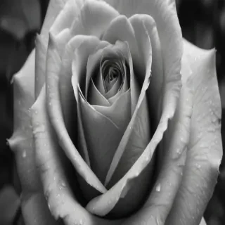 rose drawing black and white