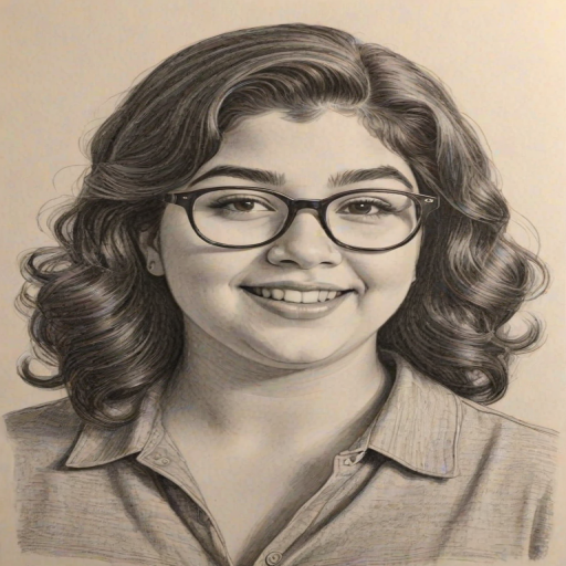 Charming Raini Rodriguez, pencil sketch, portrait of Enticing woman 1954s in glasses, hair style beatnik, outline, clear lines, fine lines, 8k