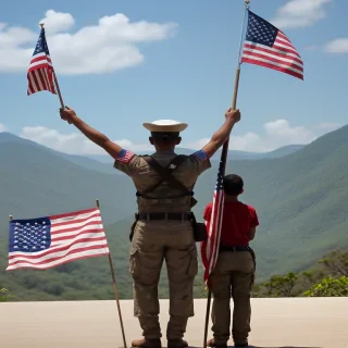 american flag waving png