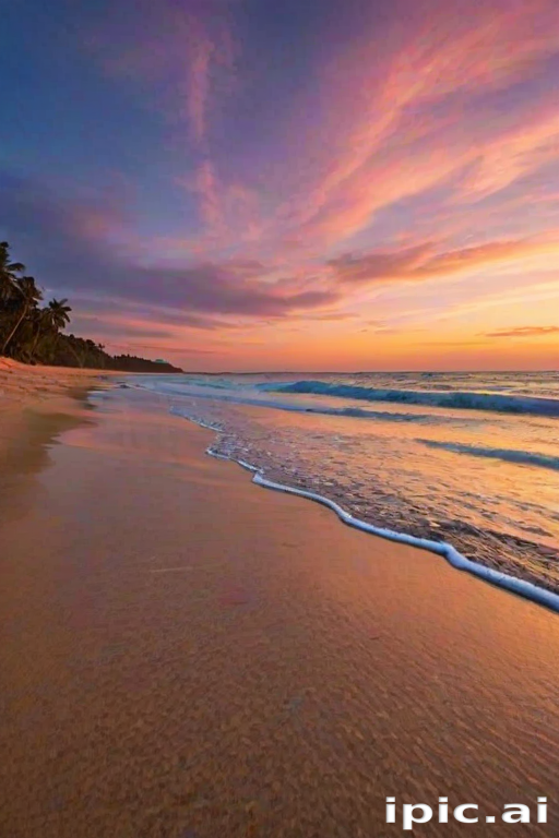 sunset on the beach backgrounds