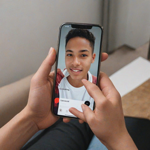 holding phone