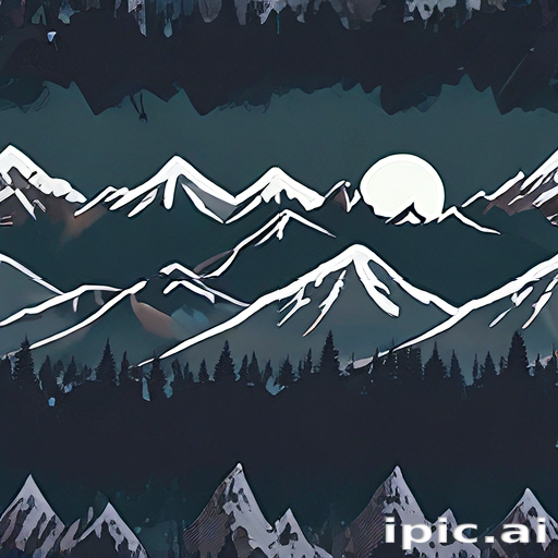 Majestic Mountain Landscape Under a Bright Full Moon at Night