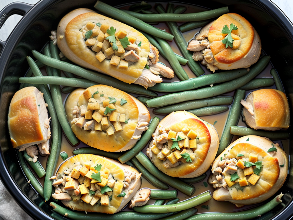 crockpot chicken stuffing green beans