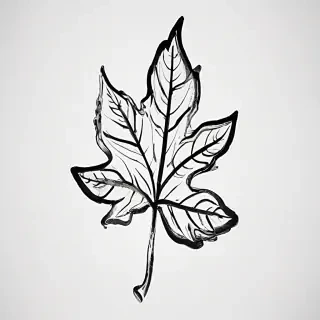 leaf clip art black and white