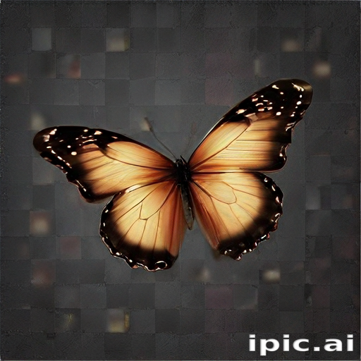 A Beautiful Butterfly Spreading Its Wings Against a Dark Background.