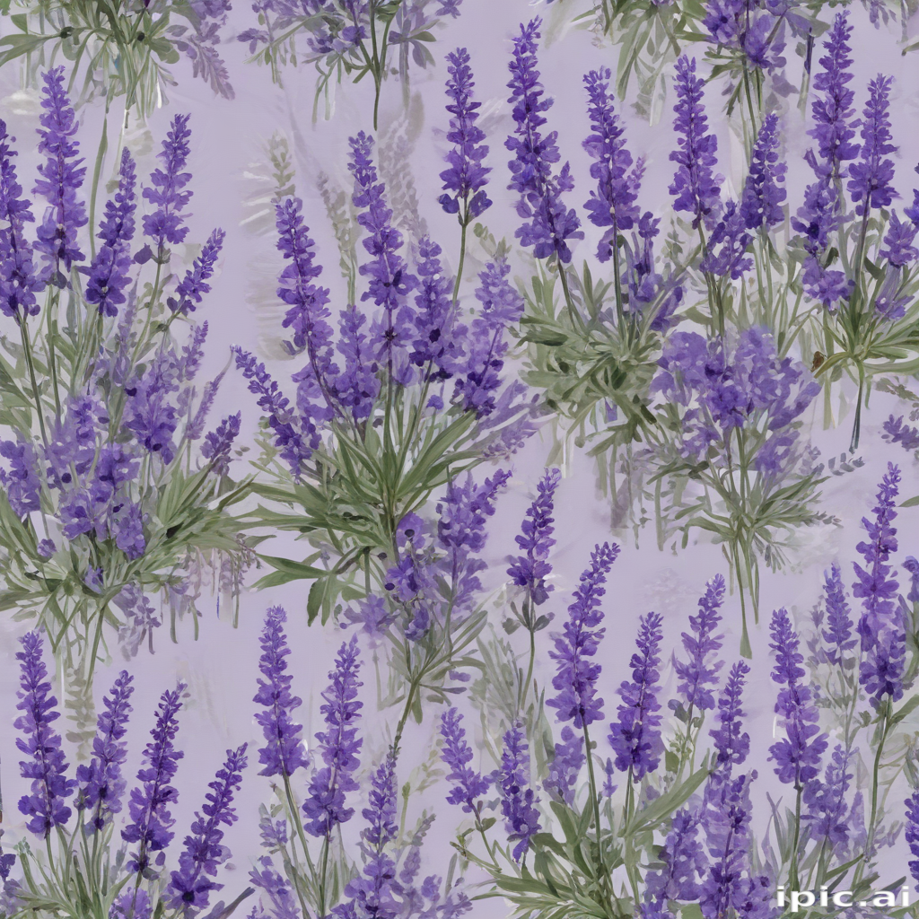 Beautiful Lavender Flowers in a Soft Purple Floral Pattern Background ...