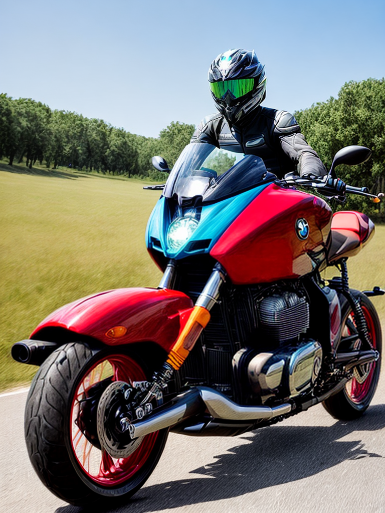 a dragon riding a bmw motorcycle