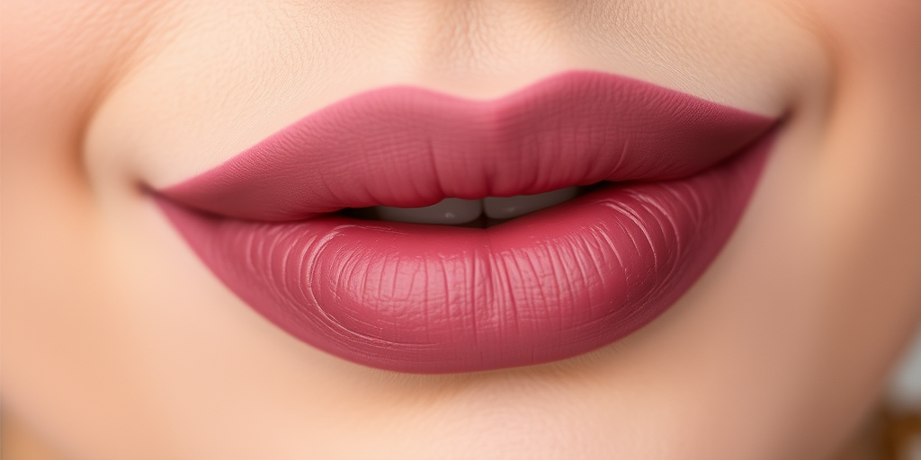 Velvet-matte mauve lips exude understated elegance in the "Whisper Soft" style, showcasing a muted pink-purple hue with a smooth, powdery finish that creates a soft-focus effect, perfect for achieving a sophisticated and polished look that's suitable for both professional settings and romantic occasions