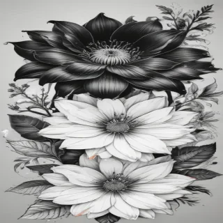 flower clip art black and white