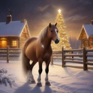 merry christmas images with horses