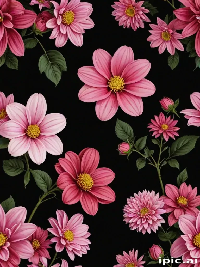 flower black background