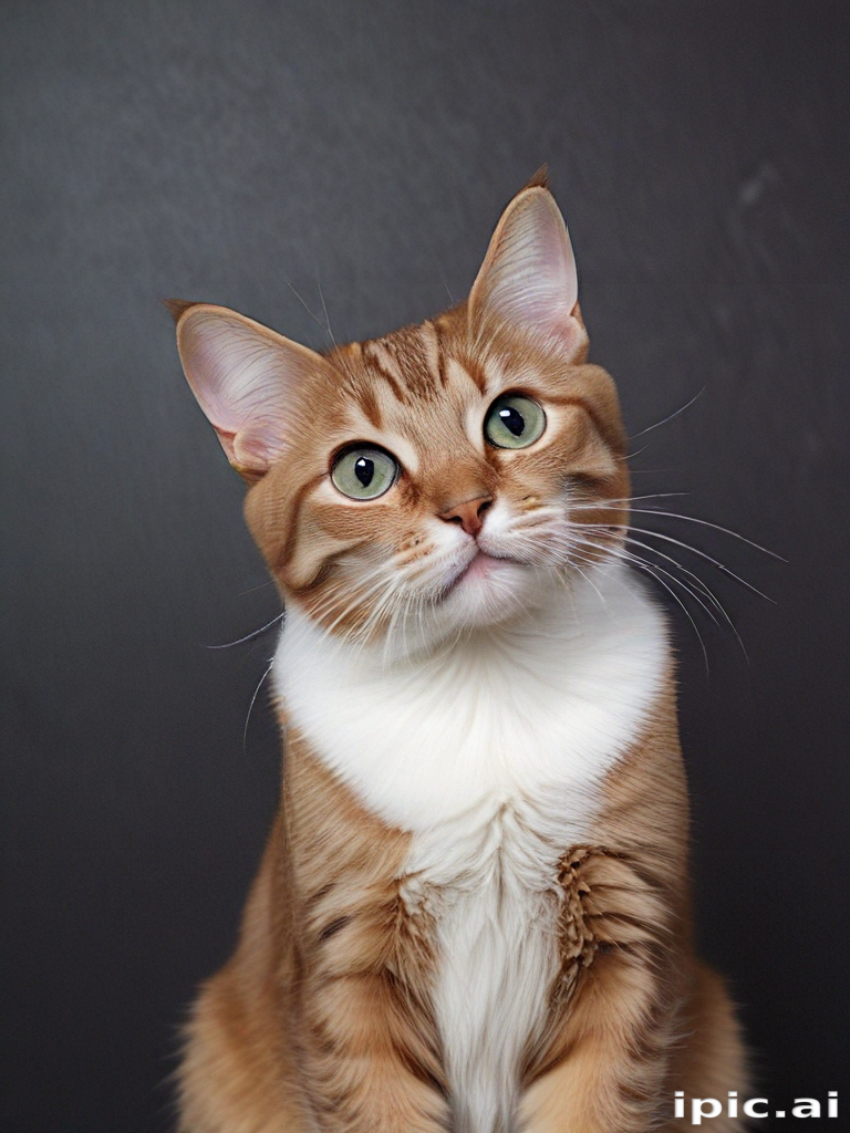 A Charming Portrait of a Playful Orange Tabby Cat with Bright Eyes