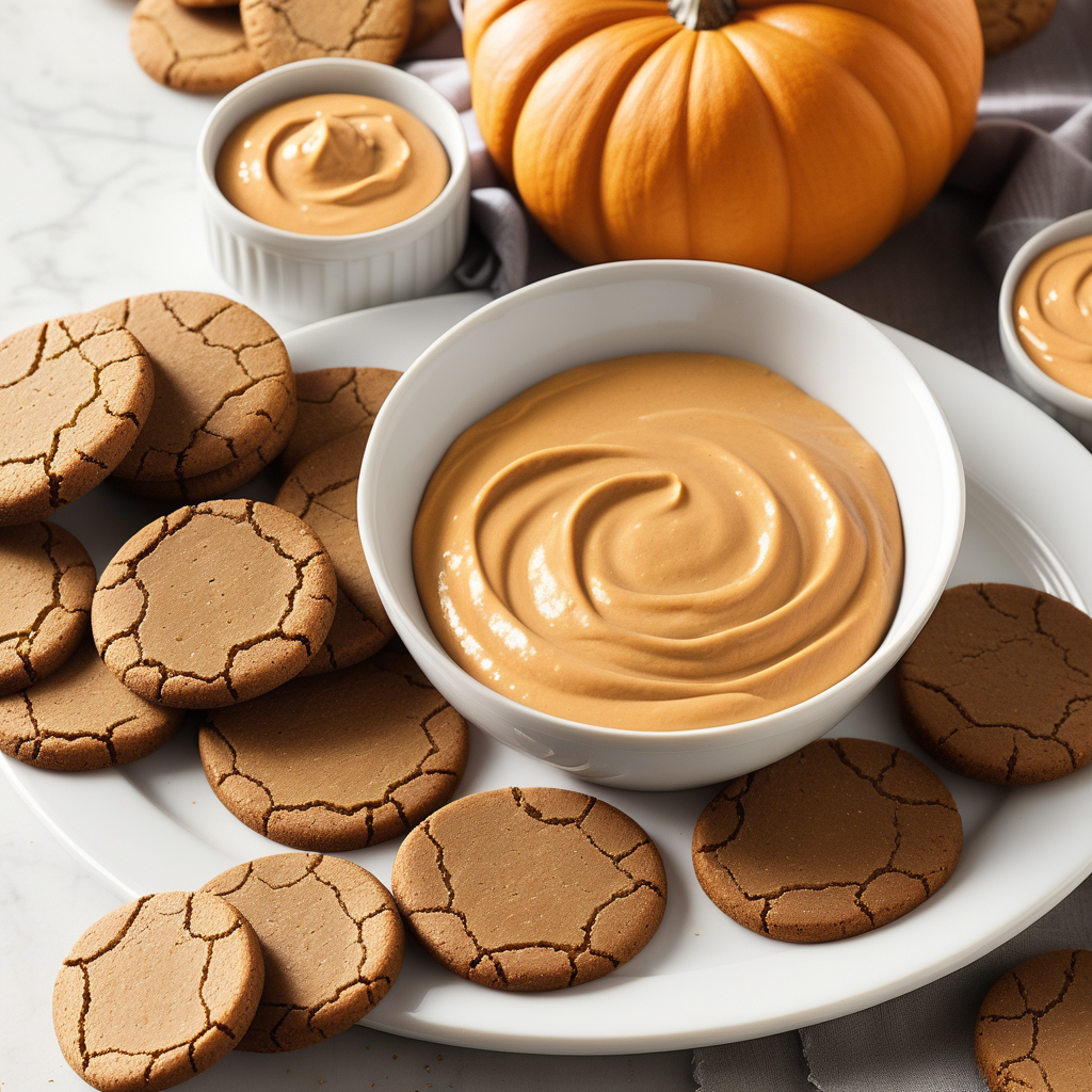 ginger snap cookies with pumpkin dip