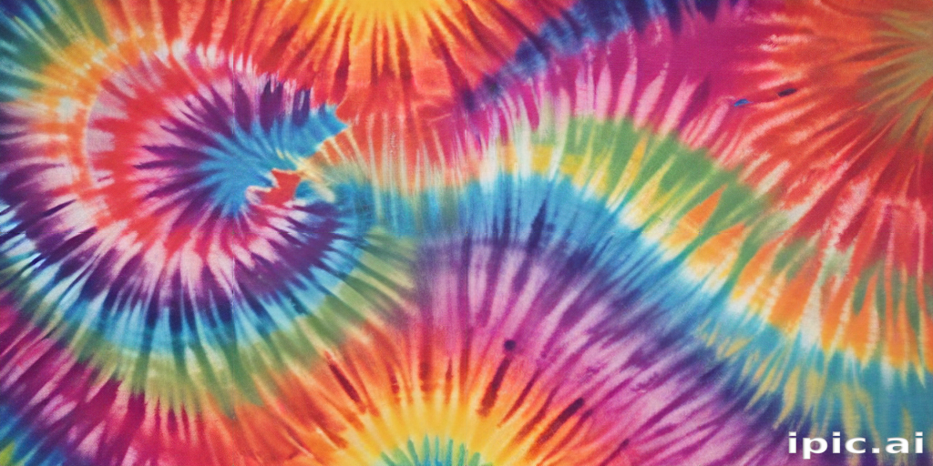 Vibrant and Colorful Tie-Dye Pattern with Spirals and Swirling Designs.