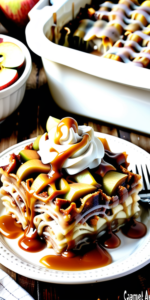 caramel apple cinnamon roll lasagna