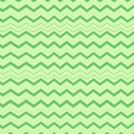 Create a seamless pattern featuring random zigzag lines in varying shades of green on a light mint green background, captured with a Canon EOS R5 at f/8, ISO 100, 50mm lens, and a top-down view for a flat lay style.