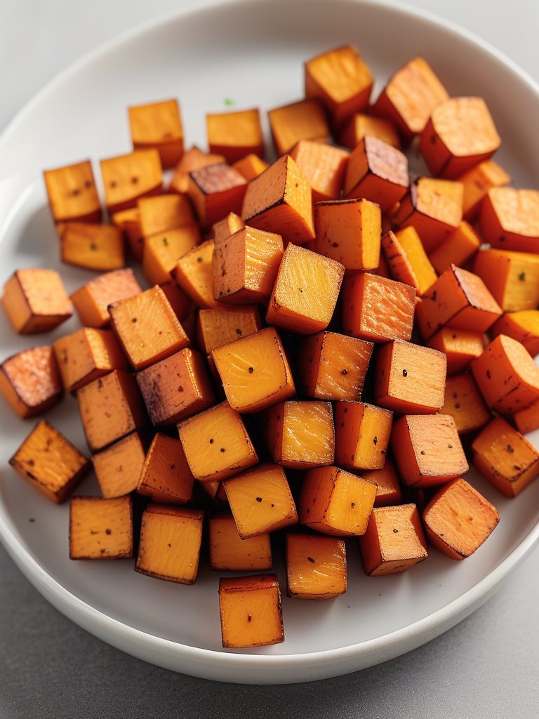 air fried sweet potato cubes