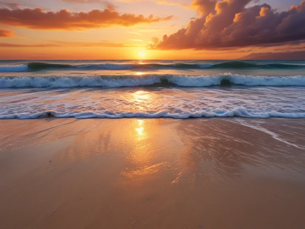 beach background sunset
