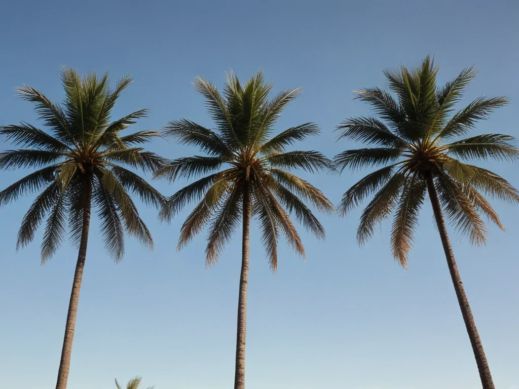 transparent palm trees
