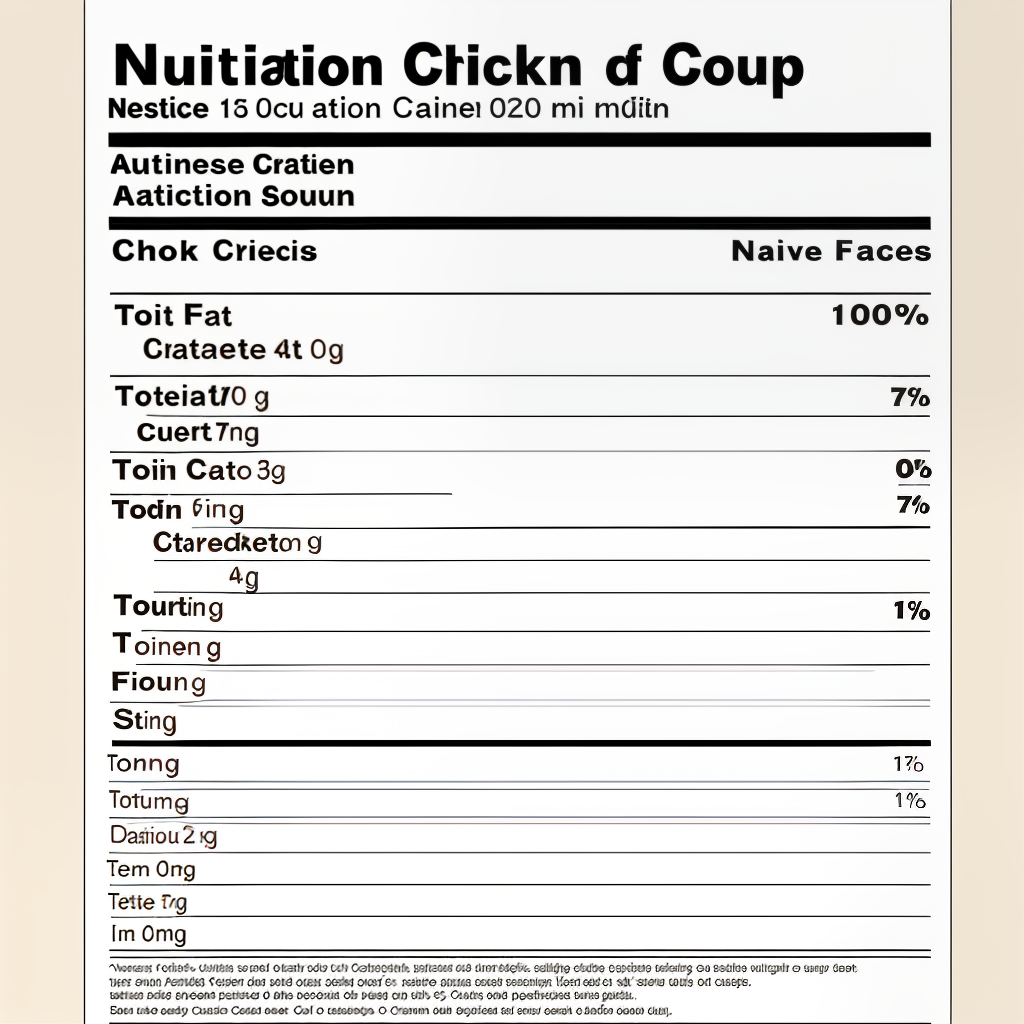cream of chicken soup nutrition facts