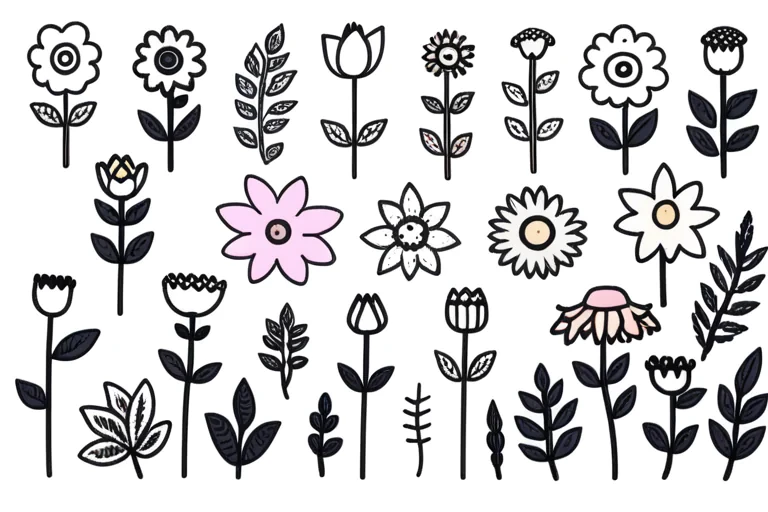 aesthetic flower doodles