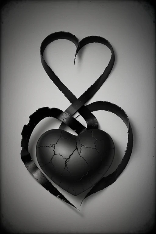 black broken heart