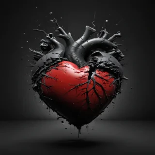 broken heart black background