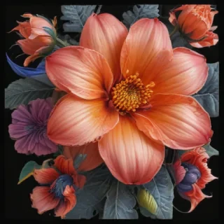 drawings of flowers with color