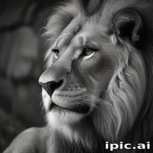 lion black and white