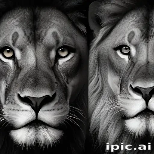 lion black and white