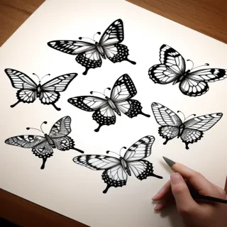 pictures of drawings of butterflies