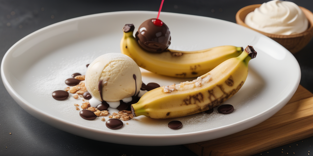 fried banana with ice cream