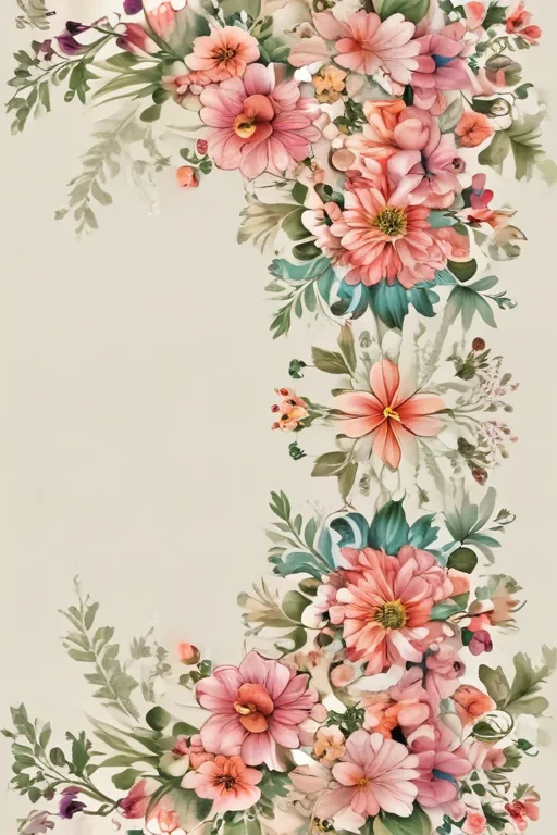 flowery border clipart