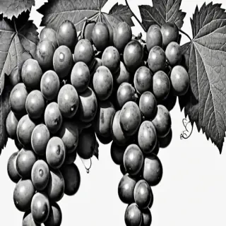 grapes clipart black and white