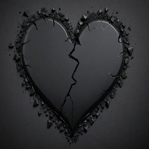 broken black heart