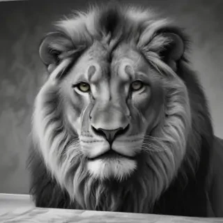 lion black and white