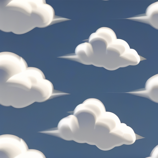 A Bright Blue Sky Filled with Soft, Fluffy White Clouds Floating Gently.