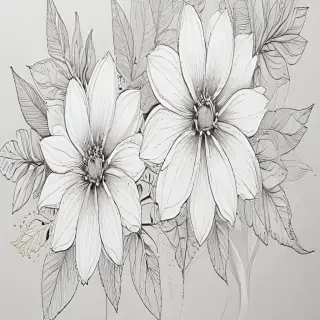 line work flowers